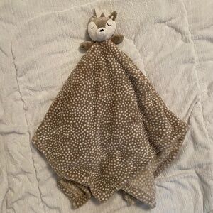 Deer Reindeer Fawn Brown White Large Plush Baby Security Blanket Lovey